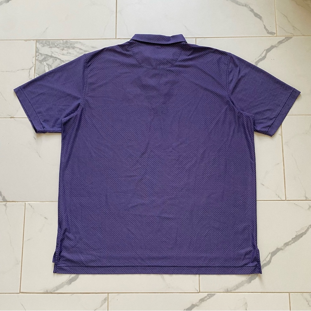 Peter Millar Summer Comfort Polo Golf Shirt Size XXL Purple White Pattern - Picture 2 of 6